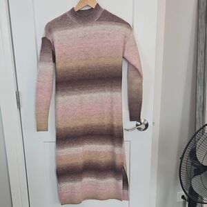 Multicolor Striped Knit Dress
